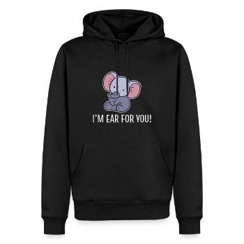 Elefant -Wortspiele Zookeeper - Männer Premium Bio Hoodie - Schwarz - Vorne - Nico (187cm)