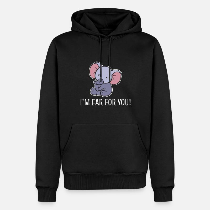 Elefant -Wortspiele Zookeeper - Männer Premium Bio Hoodie - Schwarz