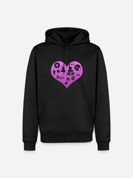 DJ Herz Disc Jockey - Männer Premium Bio Hoodie - Schwarz