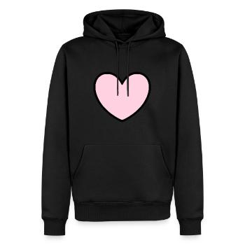 rosarotes Herz Herz rosa Geschenk Valentinstag - Männer Premium Bio Hoodie - Schwarz - Vorne - Nico (187cm)