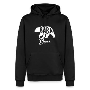 Baba Bear Vatertag Geschenkidee - Männer Premium Bio Hoodie - Schwarz - Vorne - Nico (187cm)