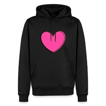 Saint-Valentin Cœur Rose, St. Valentin cadeau - Sweat à capuche Premium bio Homme - noir - Devant - Nico (187cm)