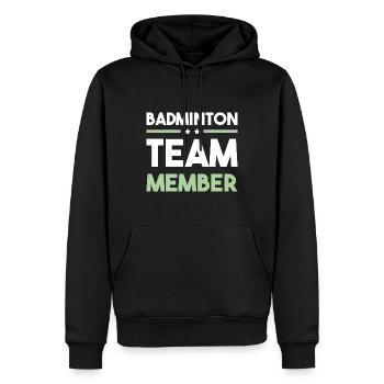 Badminton Team - Männer Premium Bio Hoodie - Schwarz - Vorne - Nico (187cm)