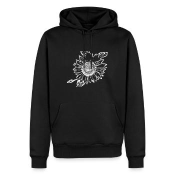Sunflower white - Men’s Premium Organic Hoodie - black - Front - Nico (187cm)