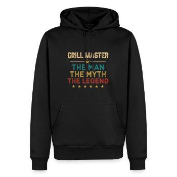 Grillmaster L’Homme Le Mythe La Légende Barbecue - Sweat à capuche Premium bio Homme - noir - Devant - Nico (187cm)