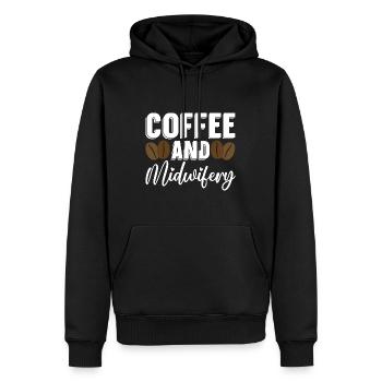 Hebamme Geburtshelfer - Männer Premium Bio Hoodie - Schwarz - Vorne - Nico (187cm)
