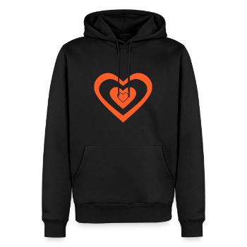 orangenes Herz Herzen Geschenk Valentinstag Paare - Männer Premium Bio Hoodie - Schwarz - Vorne - Nico (187cm)