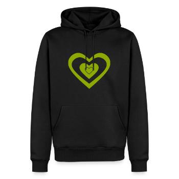 grünes Herz grün Herzen Paare st patrick's day  - Männer Premium Bio Hoodie - Schwarz - Vorne - Nico (187cm)