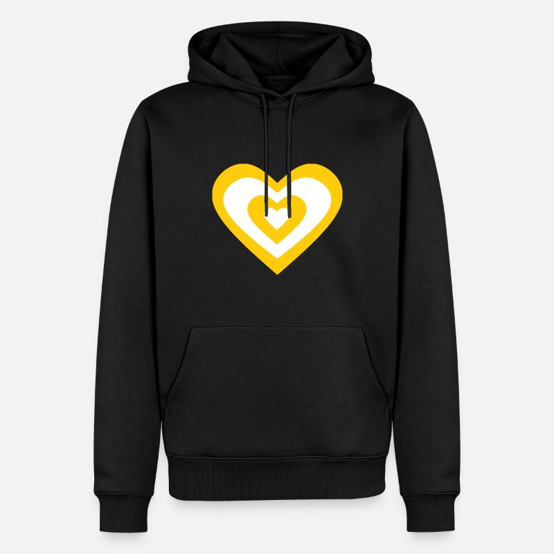 Saint Valentin Coeur Jaune - Sweat à capuche Premium bio Homme - noir