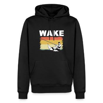 Wake Wassersportliebhaber - Männer Premium Bio Hoodie - Schwarz - Vorne - Nico (187cm)