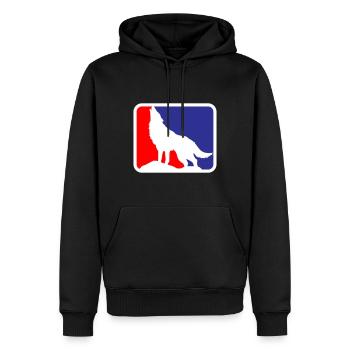 Logo du loup-garou de la faune du chien loup-garou | Les couleurs peuvent être changées - Sweat à capuche Premium bio Homme - noir - Devant - Nico (187cm)