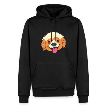 Süßer Welpe Hundesitter - Männer Premium Bio Hoodie - Schwarz - Vorne - Nico (187cm)