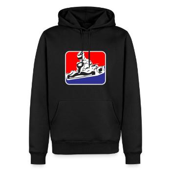 Kart Go-Kart Racing | Les couleurs peuvent être changées - Sweat à capuche Premium bio Homme - noir - Devant - Nico (187cm)