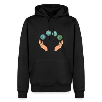 Rette die Erde Umweltschützer - Männer Premium Bio Hoodie - Schwarz - Vorne - Nico (187cm)