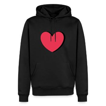 Saint-Valentin cœur rouge, st.valentin - Sweat à capuche Premium bio Homme - noir - Devant - Nico (187cm)