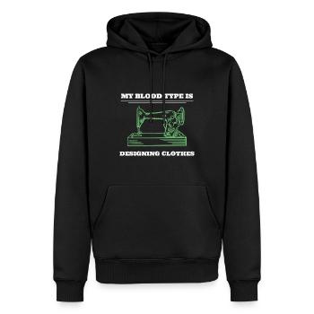 Nähliebhaber Couturier Schneider - Männer Premium Bio Hoodie - Schwarz - Vorne - Nico (187cm)