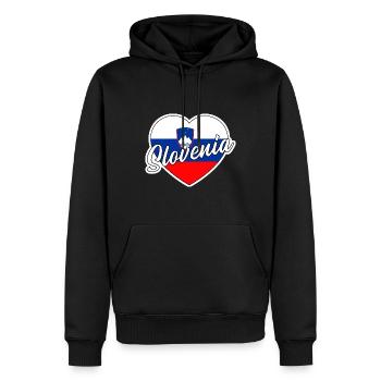 Slovénie - Sweat à capuche Premium bio Homme - noir - Devant - Nico (187cm)