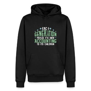 Jede Generation macht ihre eigene Buchhaltung - Männer Premium Bio Hoodie - Schwarz - Vorne - Nico (187cm)