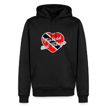 Trinité-et-Tobago - Sweat à capuche Premium bio Homme - noir - Devant - Nico (187cm)