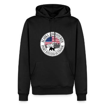 Alaska - Bär - USA Flagge - Männer Premium Bio Hoodie - Schwarz - Vorne - Nico (187cm)