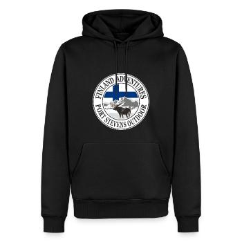 Finlande - Elk - Finlande - Mousses - Sweat à capuche Premium bio Homme - noir - Devant - Nico (187cm)