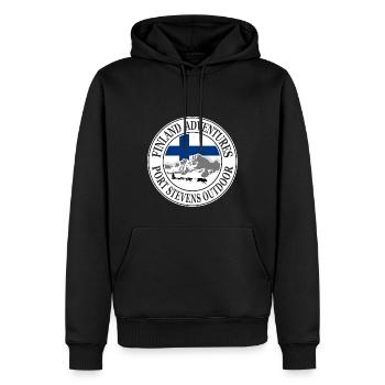 Finland Alaska Adventures - flag & huskys - Männer Premium Bio Hoodie - Schwarz - Vorne - Nico (187cm)