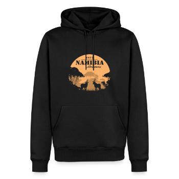 Namibia - Antelope - Men’s Premium Organic Hoodie - black - Front - Nico (187cm)