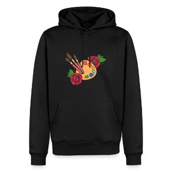 Rosen malen Palette Handwerksperson - Männer Premium Bio Hoodie - Schwarz - Vorne - Nico (187cm)