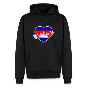 Cambodge - Sweat à capuche Premium bio Homme - noir - Devant - Nico (187cm)
