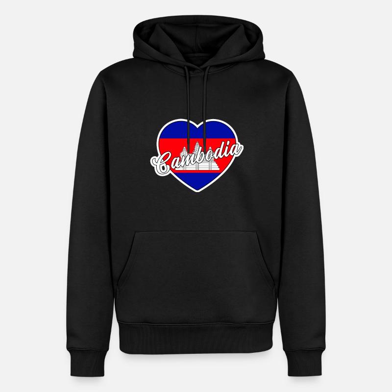 Cambodge - Sweat à capuche Premium bio Homme - noir