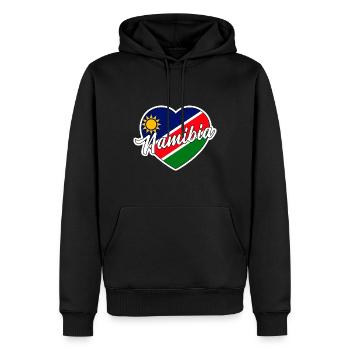 Namibia - Männer Premium Bio Hoodie - Schwarz - Vorne - Nico (187cm)