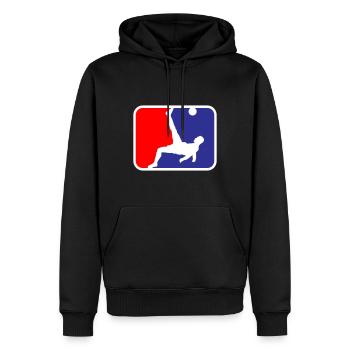 Fallrückzieher Fußball Kicker Soccer WM - Männer Premium Bio Hoodie - Schwarz - Vorne - Nico (187cm)