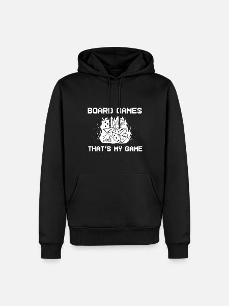 Brettspielsüchtig Board Gamer - Männer Premium Bio Hoodie - Schwarz