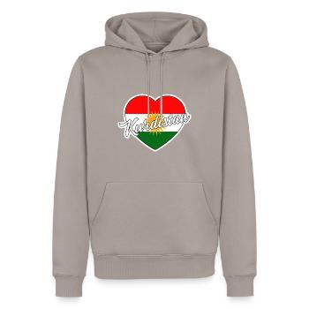 Kurdistan - Männer Premium Bio Hoodie - Taupe - Vorne - Nico (187cm)