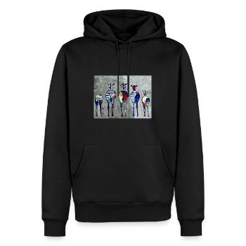 But(t) Zebra - Männer Premium Bio Hoodie - Schwarz - Vorne - Nico (187cm)