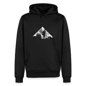 Montagne - Randonnée - (21) - Sweat à capuche Premium bio Homme - noir - Devant - Nico (187cm)
