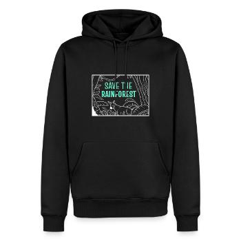 Save The Rainforest Öko-Aktivist - Männer Premium Bio Hoodie - Schwarz - Vorne - Nico (187cm)