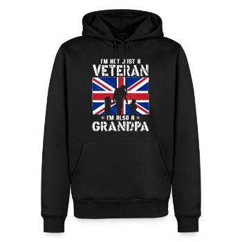 I'm Not Just A Veteran I m Also A Grandpa - Men’s Premium Organic Hoodie - black - Front - Nico (187cm)