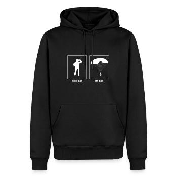 Your Son - My Son - Paragliding Page r - Men’s Premium Organic Hoodie - black - Front - Nico (187cm)
