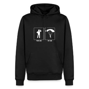 Your Son - My Son - Paragliding - Men’s Premium Organic Hoodie - black - Front - Nico (187cm)