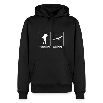 Your Friend - My Friend - Gliding Flight - Men’s Premium Organic Hoodie - black - Front - Nico (187cm)