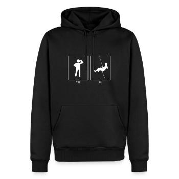 Vous - I - Escalade Descente en rappel - Sweat à capuche Premium bio Homme - noir - Devant - Nico (187cm)