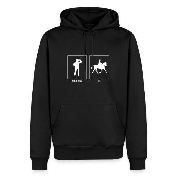 Your father - me - horse rider - Men’s Premium Organic Hoodie - black - Front - Nico (187cm)
