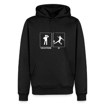 Your Friend - Me - Soccer Player Kick - Men’s Premium Organic Hoodie - black - Front - Nico (187cm)