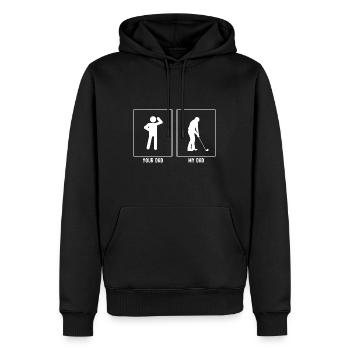 Ihr Vater - Mein Vater - Golfspieler Vektor - Männer Premium Bio Hoodie - Schwarz - Vorne - Nico (187cm)