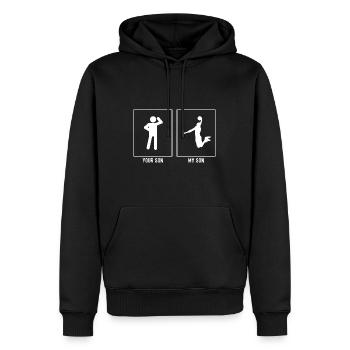 Dein Sohn - Mein Sohn - Basketball-Vektor - Männer Premium Bio Hoodie - Schwarz - Vorne - Nico (187cm)