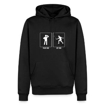 Dein Vater - Mein Vater - Tennisspieler Vektor - Männer Premium Bio Hoodie - Schwarz - Vorne - Nico (187cm)
