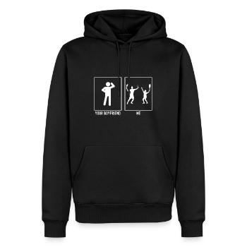 Your Friend - Me - Tennis Duo - Men’s Premium Organic Hoodie - black - Front - Nico (187cm)