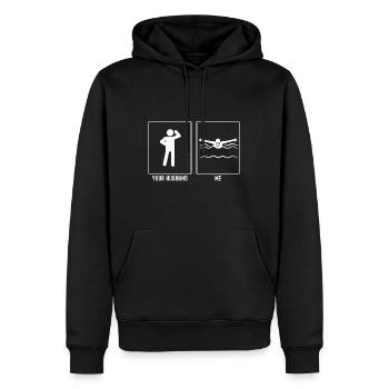 Ihr Ehemann - Ich - Schwimmen Vector - Männer Premium Bio Hoodie - Schwarz - Vorne - Nico (187cm)
