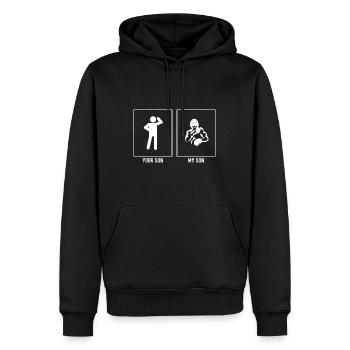 Ihr Sohn - Mein Sohn - Boxen Amateur - Männer Premium Bio Hoodie - Schwarz - Vorne - Nico (187cm)